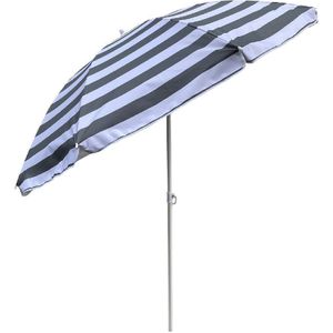 Outdoor Parasol Strepen 180 cm Grijs/Wit