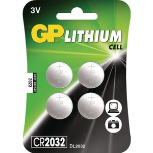 GP GP-CR2032/C4 Lithium Knoopcel Batterij Cr2032 3 V-blisterkaart