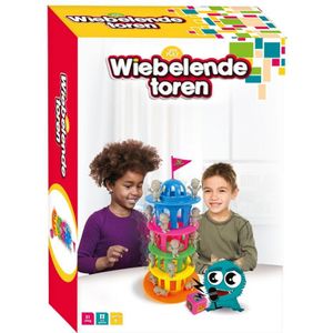APS Spel Wiebeltoren - Kinderspel voor 2-4 spelers vanaf 4 jaar met wiebelende toren en 20 poppetjes