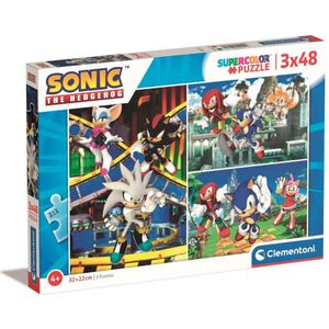 Clementoni Supercolor Puzzel Sonic 3x48 Stukjes