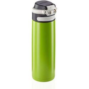 Leifheit thermosbeker Flip - 600 ml - RVS - groen