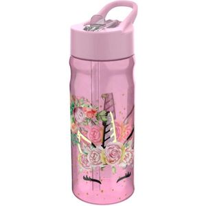 Lunch Box Waterfles Unicorn Flower 600 ml Roze