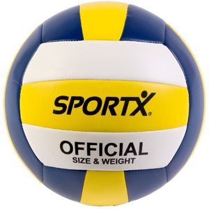 SportX Official Volleybal 22 cm Wit/Geel/Blauw