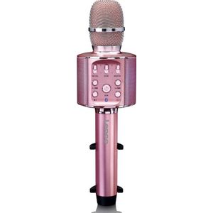 Lenco BMC-090PK Bluetooth Karaoke Microfoon met Speaker en Verlichting Roze