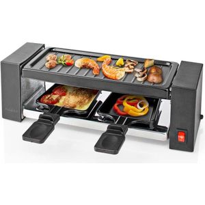 Nedis Gourmet / Raclette - Grill - 2 Personen - Spatel - Anti-aanbak laag - Rechthoek