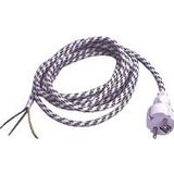 Vervangend Strijkijzersnoer - Wit-Grijs - Textiel/Katoen - 3,0 m