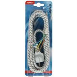 Vervangend Strijkijzersnoer - Wit-Grijs - Textiel/Katoen - 3,0 m