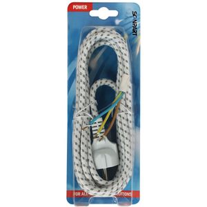 Vervangend Strijkijzersnoer - Wit-Grijs - Textiel/Katoen - 3,0 m