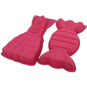 Silicone Bakvorm Snoep/Princes 17x3x32 cm Roze Assorti