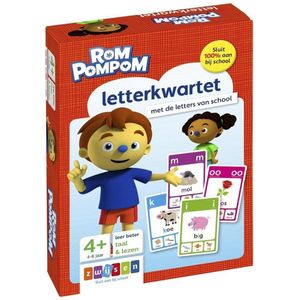 Zwijsen Rompompom Letterkwartet - Leerzaam spel voor kleuters | 32 kaarten | Geschikt voor kinderen vanaf 4 jaar