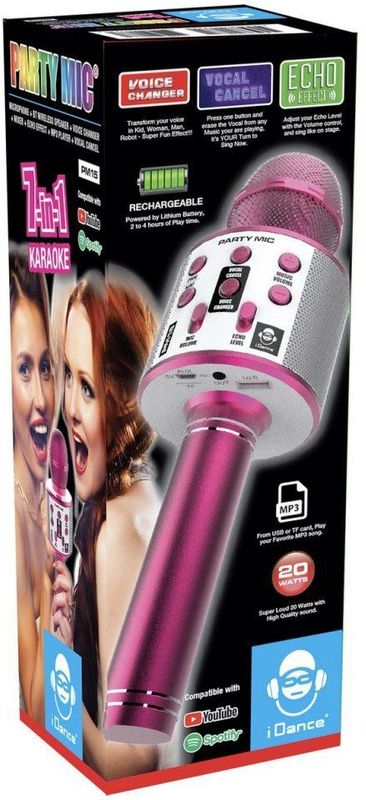 iDance PARTY MIC Roze Karaokemicrofoon