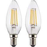 Xavax - Led-gloeidraad E14 - Warm Wit - 470lm - Vervangende 40W Kaarslamp - 2 Stuks