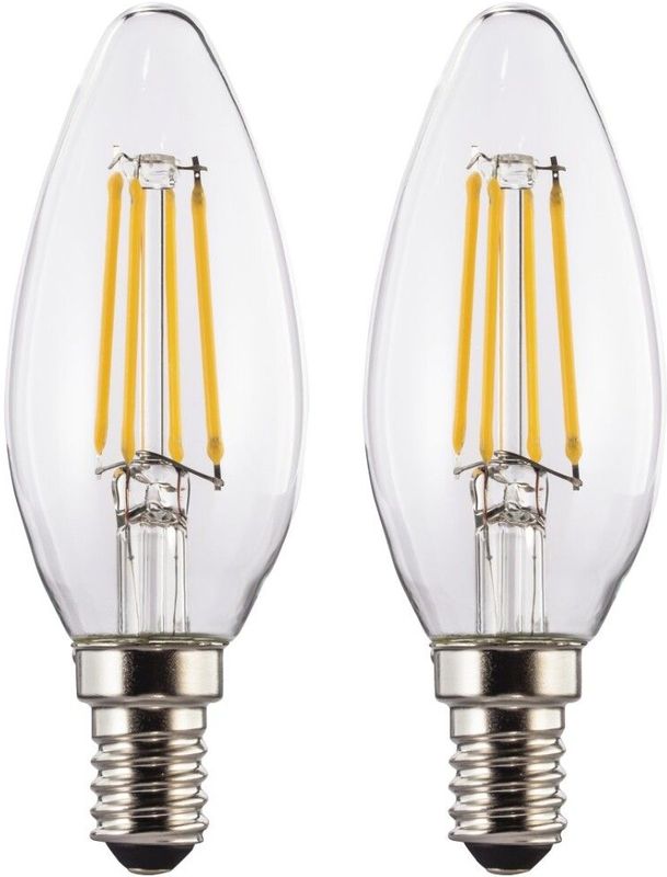 Xavax - Led-gloeidraad E14 - Warm Wit - 470lm - Vervangende 40W Kaarslamp - 2 Stuks
