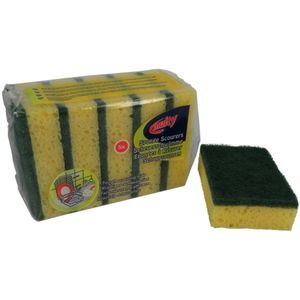 Multy Schuursponzen 5 Stuks Groen/Geel