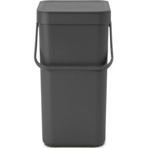 Brabantia - Sort & Go - Afvalemmer - Grijs - Kunststof - 12 Liter