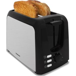 Tomado TBT2001B - Broodrooster – Toaster - 2 sleuven - 7 standen – Ontdooien – 750 watt - Zwart/RVS