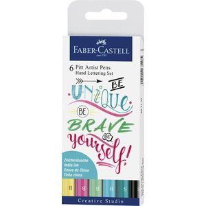 Faber Castell FC-267116 Tekenstift Faber-Castell Pitt Artist Pen Handlettering I 6-delig Etui