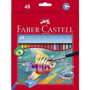 Faber Castell FC-114448 Aquarelpotloden + Slijper en Penseel 48 Stuks