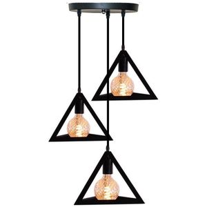 Homestyle Pro MK022-B Industriële Pyramide Hanglampen Zwart/Metaal