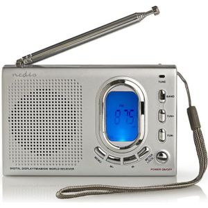 Nedis RDWR1000GY Fm-radio 1,5w Wereldontvanger Alarmfunctie Grijs