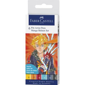 Faber Castell FC-167157 Tekenstift Faber-Castell Pitt Artist Pen Manga 6-delig Etui Shônen