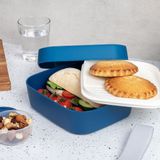 Bento - Lunchbox 3-in-1 - Blauw - Brooddoos met 3 Compartimenten - BPA-vrij