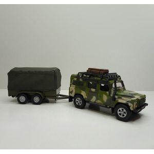 Kids Globe Landrover Defender Military Met Aanhanger