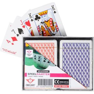 Longfield Speelkaarten-Set Dubbel: Geplastificeerd, 2 spellen, voor alle leeftijden