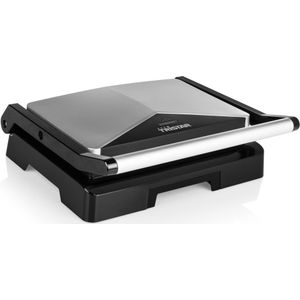 Tristar Contactgrill GR-2854 - Panini Grill - Tosti-ijzer - Zwevende bovendeksel - Anti-aanbaklaag - 1000W - RVS/Zwart