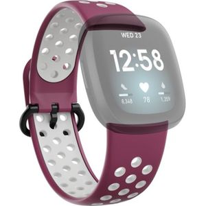 Hama Sportpolsband Voor Fitbit Versa3/Sense Ademend Universeel Bordeaux/grijs