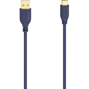 Hama USB-C-kabel Flexi-Slim USB 2.0 480 Mbit/s Blue Depths 0,75 M