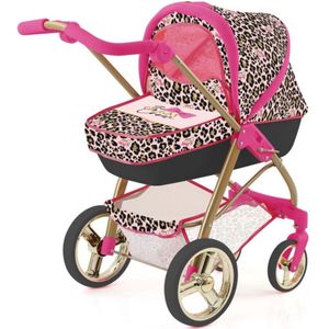 Glam Crew The Glam Crew 2In1 Poppenwagen Bella Met Luipaardprint Roze/Goud