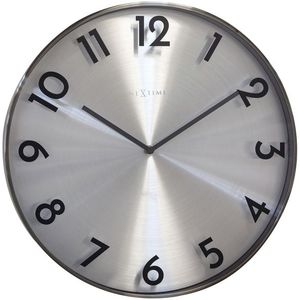 NeXtime NE-3289GS Metalen Wandklok - 40cm -Stille Klok - Metaal - "Reflection"