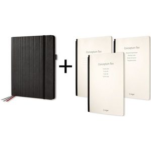 Sigel SI-CF131 Conceptum Flex Business Organiser A5 Zwart/Kunstleer + 3 Schriften