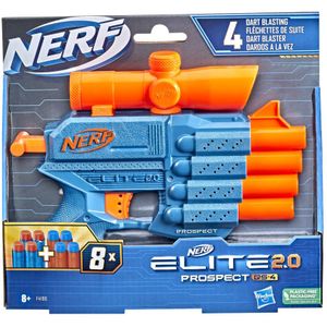 NERF Elite 2.0 Prospect QS-4 Blaster - Schiet snel 4 darts af - Geschikt voor kinderen vanaf 8 jaar