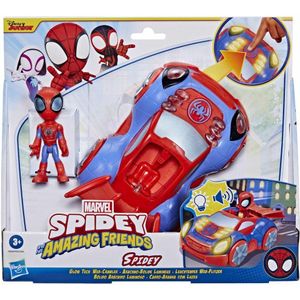 Spiderman Spidey And His Amazing Friends Voertuig met Figuur + Licht en Geluid Assorti