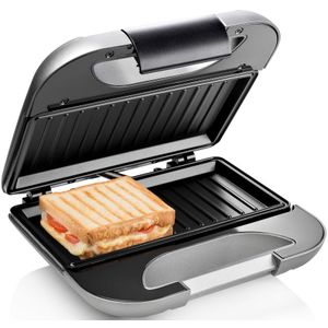 Princess 127003 Sandwichmaker Deluxe – Tosti apparaat voor 2 tosti’s – Grillplaten - Zilver
