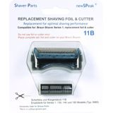 Shaver-Parts Braun Shaver Series 1 Combipack 11B Zwart/Blauw