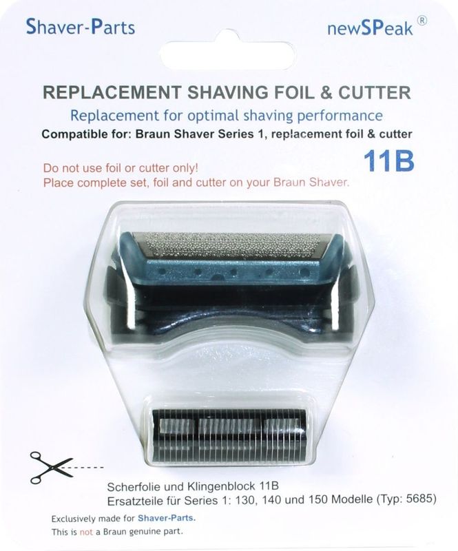 Shaver-Parts Braun Shaver Series 1 Combipack 11B Zwart/Blauw