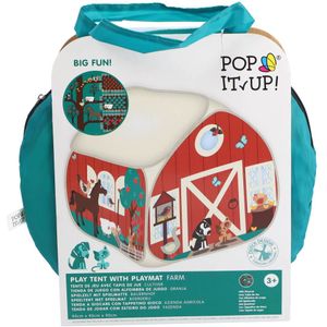 Pop-it-Up Speeltent Boerderij met Speelmat 90x90x90 cm