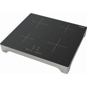 Inventum VKI6010ZIL - Vrijstaande inductie kookplaat - 4 kookzones - 1-fase plug & play - Zilver/Zwart