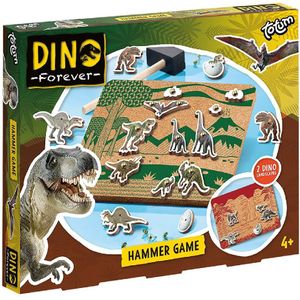 Totum Junior Dino Hamertje Tik - Educatief Speelgoed Hamer Spel met Dinosaurus Figuren en Vulkaan