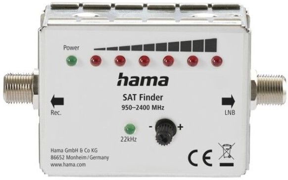Hama - SAT-Finder - Signaalmeter - Met LED-Weergave - Dempingsregelaar voor Optimale Afstelling