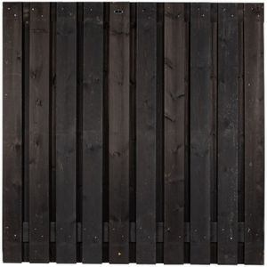 Tuinscherm Garderen zwart grenen 180x180 cm