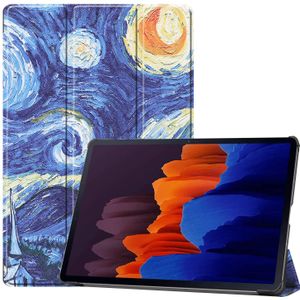 3-Vouw sleepcover hoes - Samsung Galaxy Tab S7 Plus / Tab S8 Plus - Van Gogh Sterrennacht