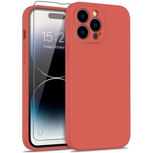 Lunso - iPhone 15 Pro Max - Hoesje Flexibel silicone Backcover - Rood