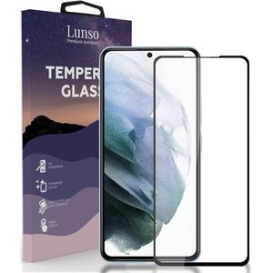 Lunso - Gehard Beschermglas - Full Cover Tempered Glass - Samsung Galaxy S22 Plus - Black Edge