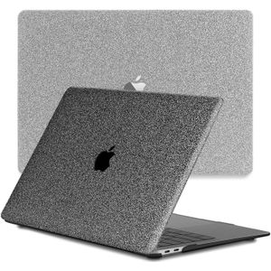 Lunso MacBook Air 13 inch M2/M3 (2022-2024) cover hoes - case - Glitter Donkergrijs