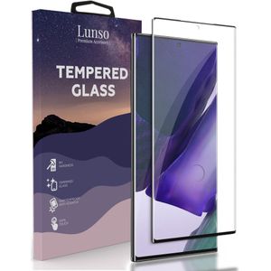 Lunso - Samsung Galaxy Note 20 Ultra - Gehard Beschermglas - Full Cover Screenprotector - Black Edge