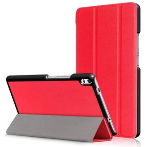 3-Vouw stand flip hoes Lenovo Tab 4 8 Plus rood